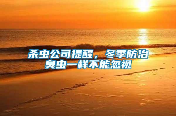 殺蟲公司提醒，冬季防治臭蟲一樣不能忽視