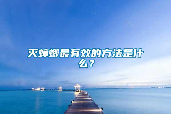 滅蟑螂最有效的方法是什么？