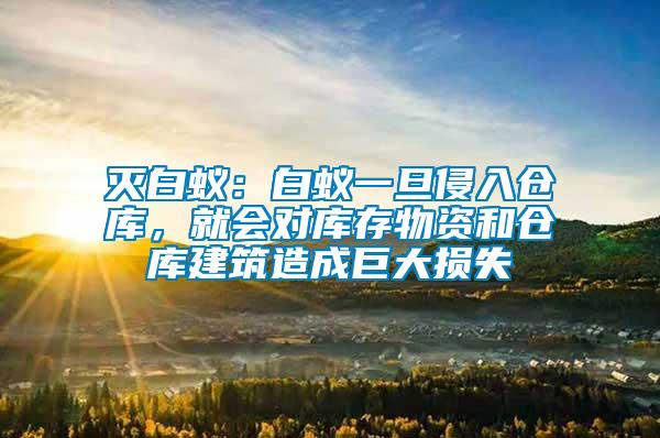 滅白蟻：白蟻一旦侵入倉庫，就會對庫存物資和倉庫建筑造成巨大損失