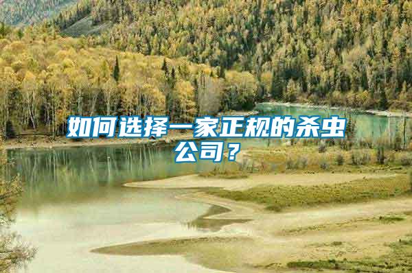 如何選擇一家正規的殺蟲公司？