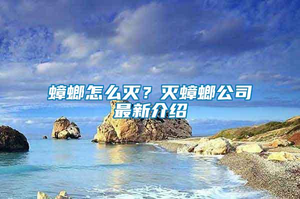 蟑螂怎么滅？滅蟑螂公司最新介紹