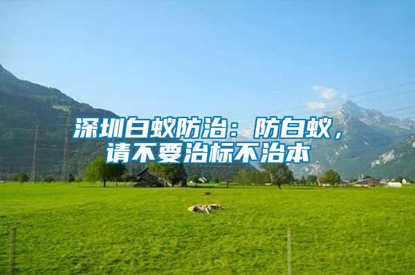 深圳白蟻防治：防白蟻，請(qǐng)不要治標(biāo)不治本