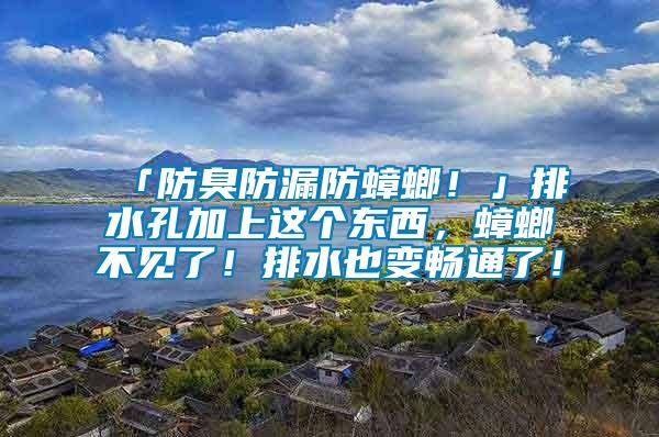「防臭防漏防蟑螂！」排水孔加上這個(gè)東西，蟑螂不見了！排水也變暢通了！