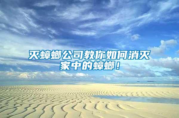 滅蟑螂公司教你如何消滅家中的蟑螂！